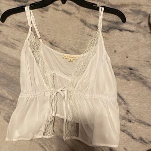 NWOT Pacsun White Lace Cropped Tank Top
